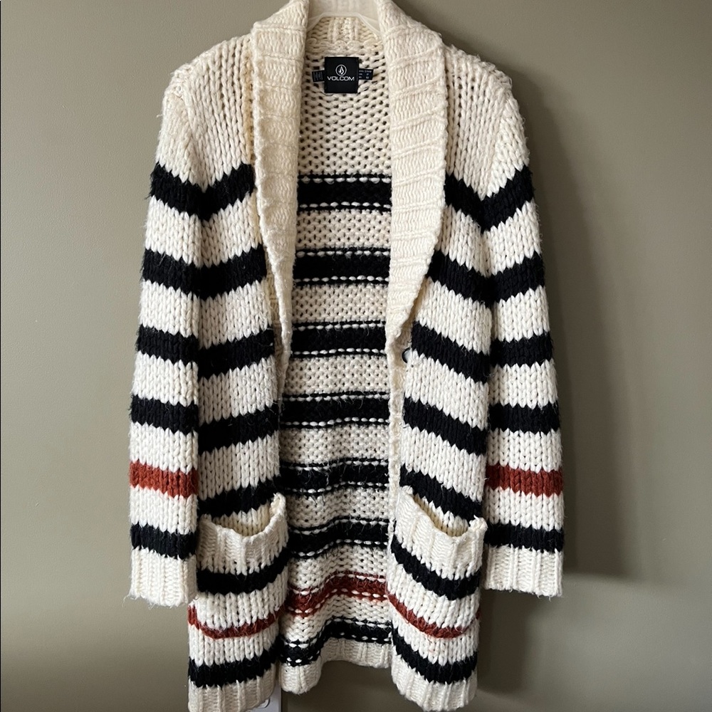 Volcom oversized striped cardigan